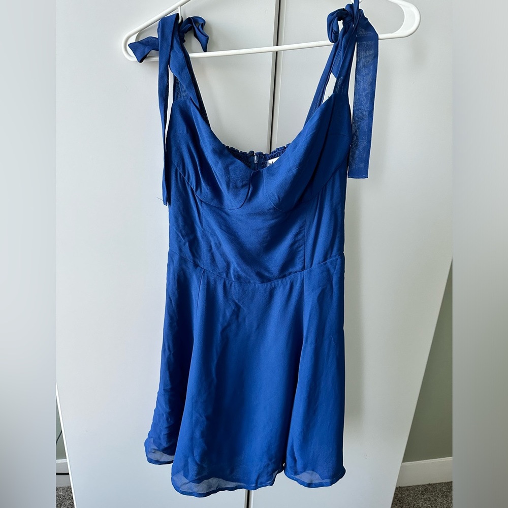 Reformation tie-shoulder mini dress